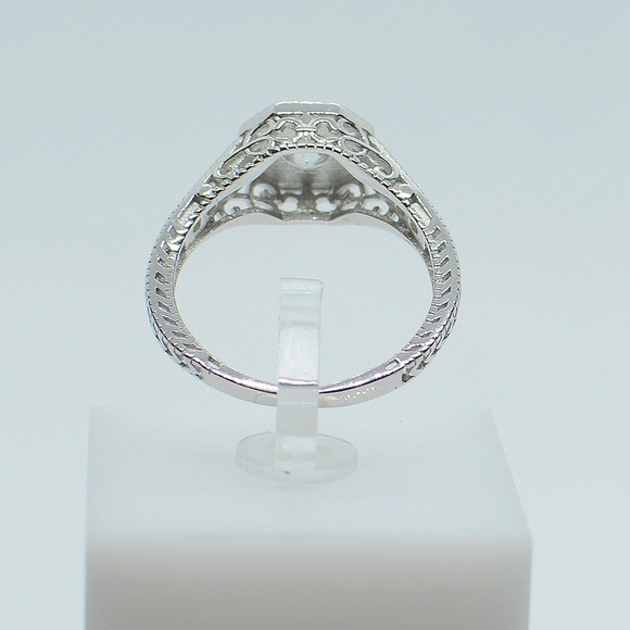 Oval Solitaire 925 Sterling Silver Engagement Ring - Picture 3 of 7